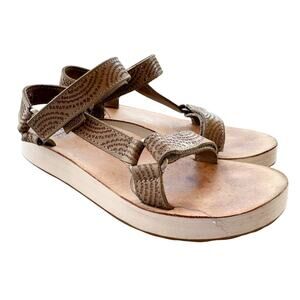 Teva Midform Universal Geometric Sandals Leather Strappy Slingback Gorp Utility
